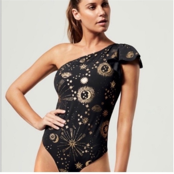 NWT CARBON38 Celestial One Shoulder Bodysuit sz S - Picture 1 of 13